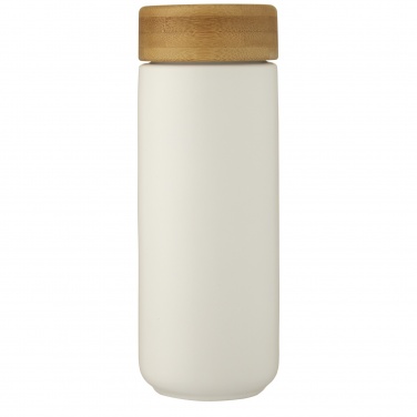 Logotrade Werbegeschenke das Foto: Lumi 300 ml Keramikbecher mit Bambusdeckel