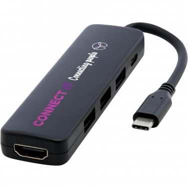 Logotrade werbemittel das Foto: Loop Multimedia-Adapter aus recyceltem RCS Kunststoff USB 2.0-3.0 mit HDMI-Anschluss