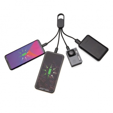 Logotrade Werbegeschenke das Foto: 4-in-1 Kabel mit Karabiner-Clip