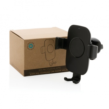 Logotrade Werbeartikel das Foto: 10W Wireless Charging Autohalter aus RCS Plastik