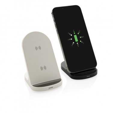 Logotrade Geschäftsgeschenke das Foto: 15W Wireless Ladehalter aus RCS recyceltem Kunststoff