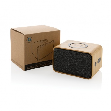Logotrade Logogeschenke das Foto: RCS rPlastik-3W Speaker mit Bambus & 5W Wireless Charger