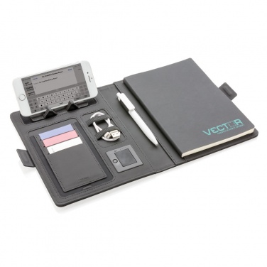 Logotrade Firmengeschenke das Foto: Air Notizbuchcover mit kabelloser Aufladefunktion