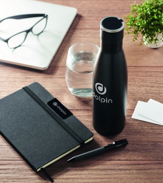 Logotrade werbemittel das Foto: Set Notizbuch mit Flasche