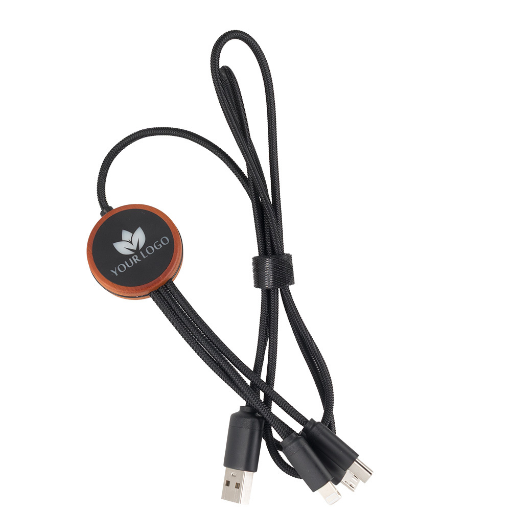 Logotrade Werbegeschenke das Foto: Kabel 3in1 mit beleuchtetem Logo - LH-ZM04