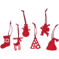 6-teiliger Christbaumschmuck FERGUS, Rot