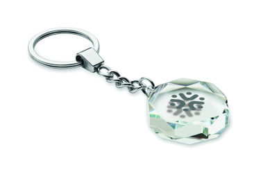 Logotrade Geschäftsgeschenke das Foto: Schlüsselanhänger Glas rund