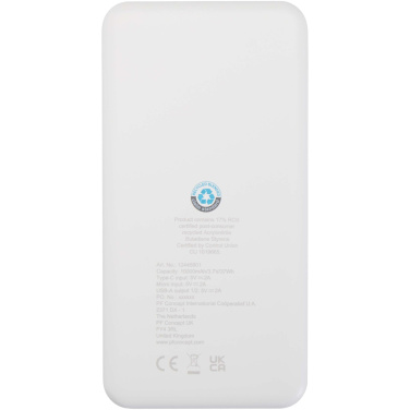 Logotrade werbemittel das Foto: Intan 10 W 10.000 mAh Powerbank aus recyceltem Kunststoff