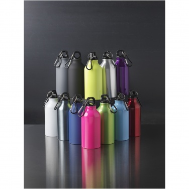 Logo trade promotional items image of: Oregon 400 ml matte water bottle with carabiner