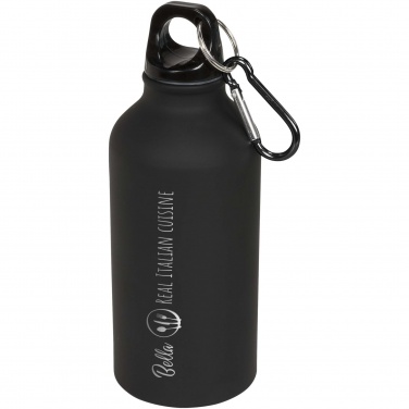 Logo trade promotional items image of: Oregon 400 ml matte water bottle with carabiner