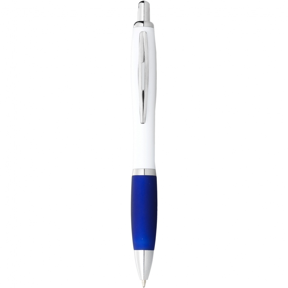 Logotrade promotional product picture of: Nash ballpoint pen with white barrel and coloured grip
