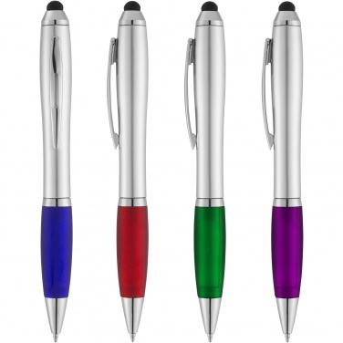 Logo trade promotional items picture of: Nash stylus ballpoint with coloured grip