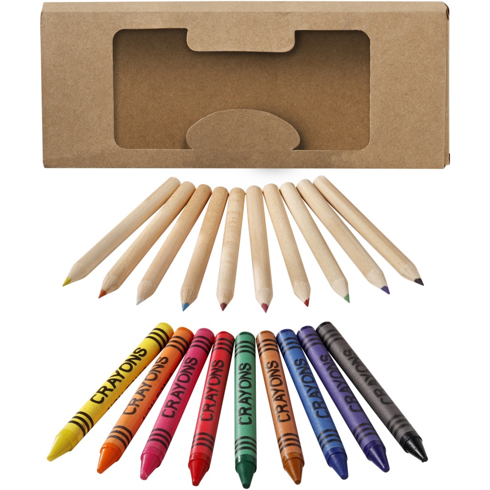 Logotrade promotional product picture of: Lucky 19-piece coloured pencil and crayon set