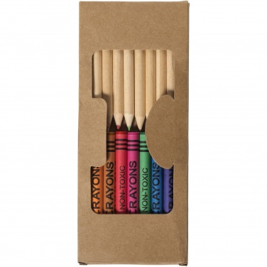 Logo trade promotional giveaways image of: Lucky 19-piece coloured pencil and crayon set
