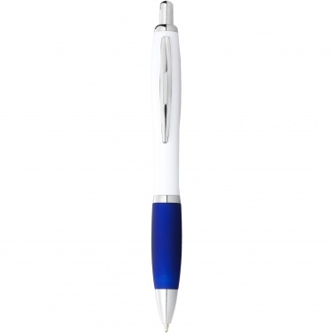 Logo trade promotional items picture of: Nash ballpoint pen white barrel and coloured grip