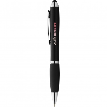 Logo trade promotional giveaways picture of: Nash coloured stylus ballpoint pen with black grip