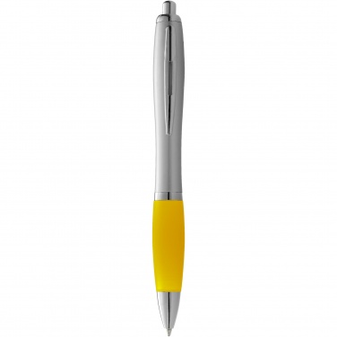 Logotrade promotional product picture of: Nash ballpoint pen silver barrel and coloured grip
