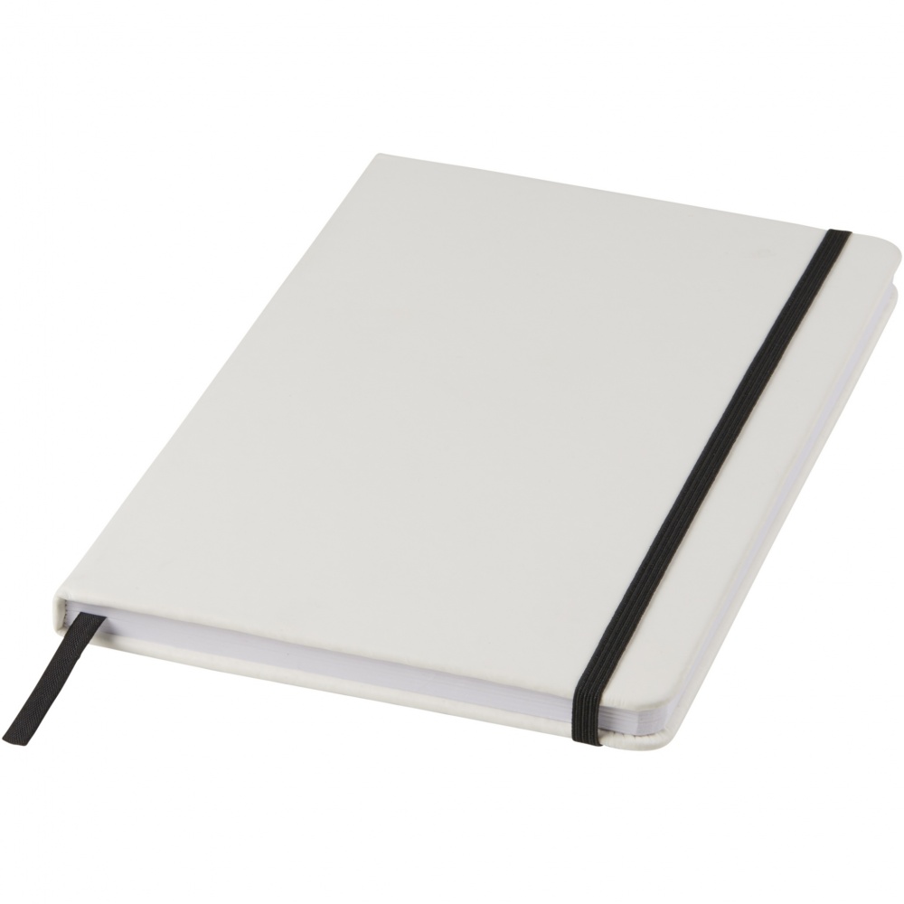 Logo trade promotional product photo of: Spectrum A5 white notebook with coloured strap