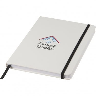 Logo trade promotional items picture of: Spectrum A5 white notebook with coloured strap