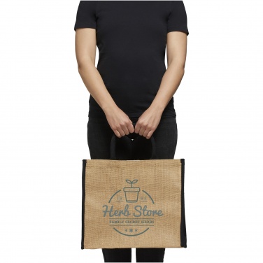 Logo trade advertising product photo of: Harry coloured edge jute tote bag 25L