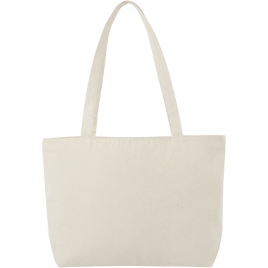 Logo trade corporate gifts image of: Ningbo 320 g/m² zippered cotton tote bag 15L