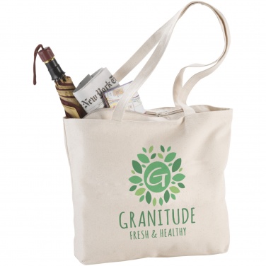 Logotrade promotional products photo of: Ningbo 320 g/m² zippered cotton tote bag 15L