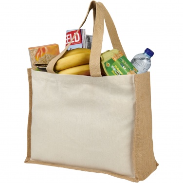 Logo trade promotional merchandise image of: Varai 320 g/m² canvas and jute shopping tote bag 23L