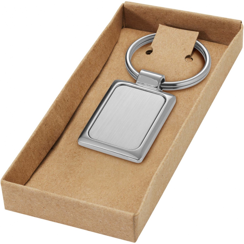 Logo trade promotional gift photo of: Sergio rectangular metal keychain