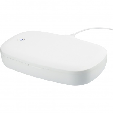Logo trade promotional items image of: Capsule UV smartphone sanitizer with 5W wireless charging pad