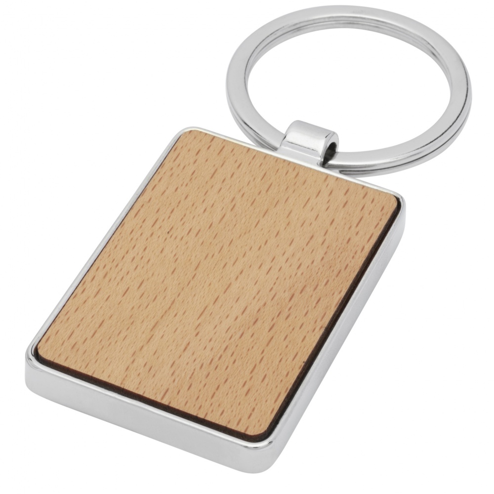 Logo trade business gifts image of: Mauro beech wood rectangular keychain