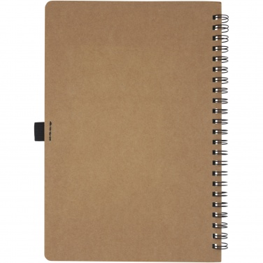 Logo trade advertising products picture of: Cobble A5 wire-o recycled cardboard notebook with stone paper