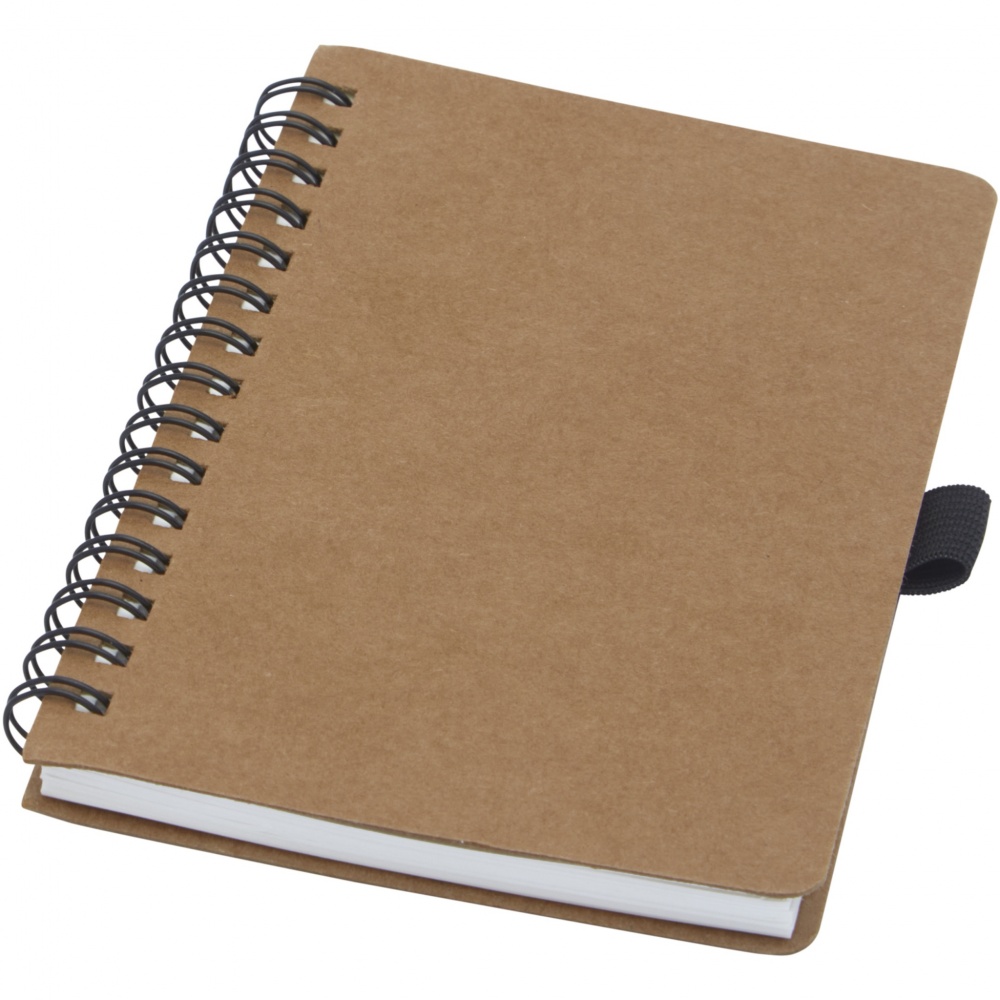 Logotrade promotional product image of: Cobble A6 wire-o recycled cardboard notebook with stone paper