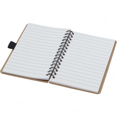 Logo trade corporate gifts image of: Cobble A6 wire-o recycled cardboard notebook with stone paper