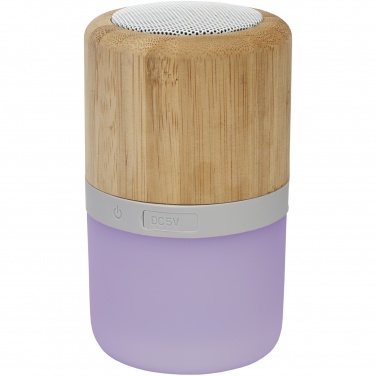 Logo trade promotional giveaways image of: Aurea bamboo Bluetooth® speaker with light 