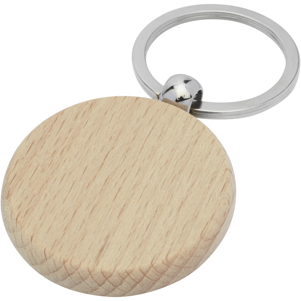 Logo trade promotional gift photo of: Giovanni beech wood round keychain