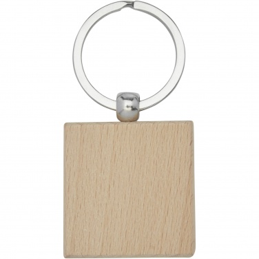 Logo trade promotional items picture of: Gioia beech wood squared keychain