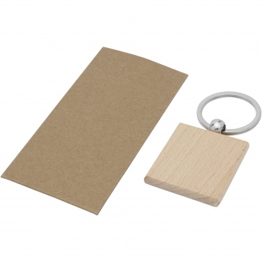 Logo trade promotional products picture of: Gioia beech wood squared keychain