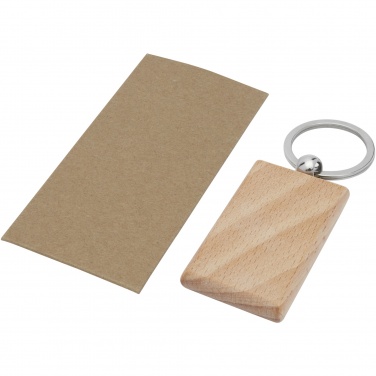 Logotrade advertising product image of: Gian beech wood rectangular keychain