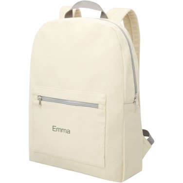 Logo trade promotional gifts image of: Pheebs 450 g/m² recycled cotton and polyester backpack 10L