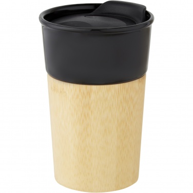 Logo trade corporate gift photo of: Pereira 320 ml porcelain mug with bamboo outer wall