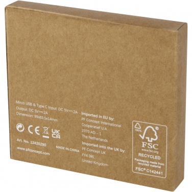 Logo trade business gifts image of: Loop 5000 mAh recycled plastic power bank