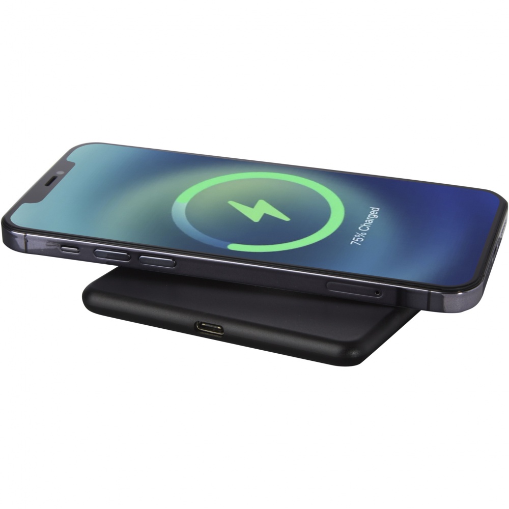 Logo trade promotional gifts image of: Loop 10W recycled plastic wireless charging pad