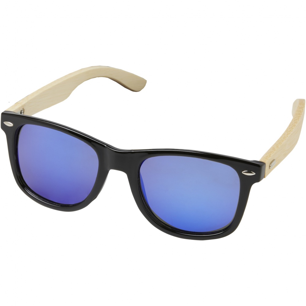 Logotrade business gift image of: Taiyō rPET/bamboo mirrored polarized sunglasses in gift box