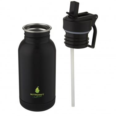 Logotrade business gift image of: Lina 400 ml stainless steel sport bottle with straw and loop