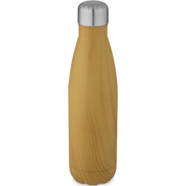 Logo trade promotional items image of: Cove 500 ml vacuum insulated stainless steel bottle with wood print