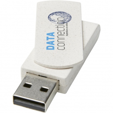 Logo trade promotional gifts image of: Rotate 4GB wheat straw USB flash drive