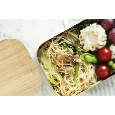 Logotrade promotional product image of: Tite stainless steel lunch box with bamboo lid
