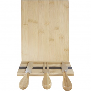 Logo trade business gift photo of: Mancheg bamboo magnetic cheese board and tools