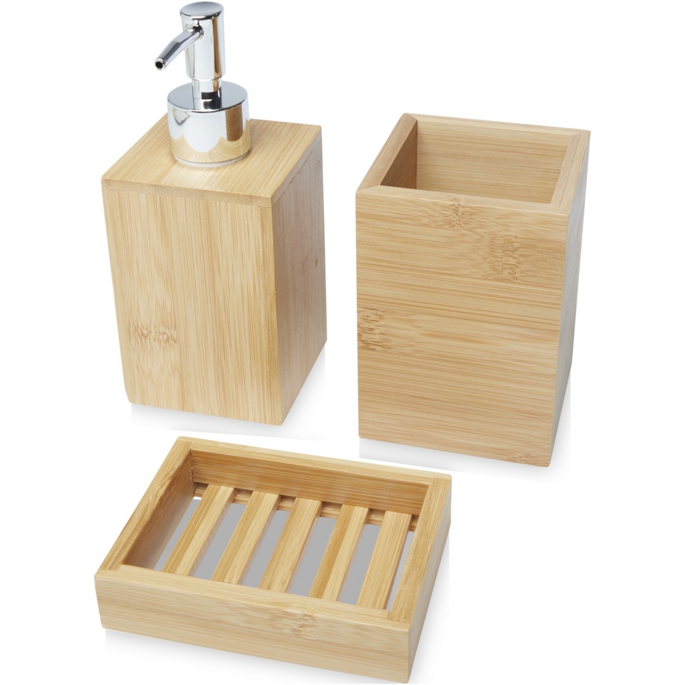 Logotrade promotional merchandise photo of: Hedon 3-piece bamboo bathroom set