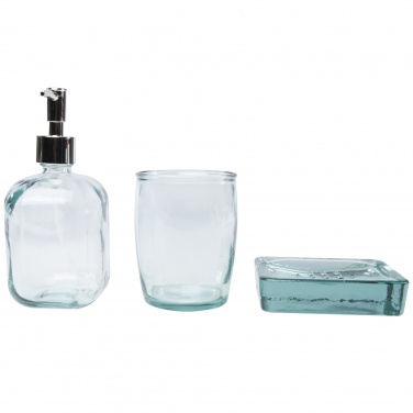 Logo trade promotional items picture of: Jabony 3-piece recycled glass bathroom set
